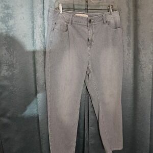 Women's Blue & White Striped Straight Leg Jeans EUC - Size XL